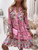 Floral Print Ruffle Hem Dress; Boho Holiday Long Sleeve V-neck Dress; Women's Clothing Floral Print Ruffle Hem Dress; Boho Holiday Long Sleeve V-neck Dress; Women's Clothing