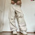 Women Casual Joggers Tech Pants Oversized Solid Low Waist Drawstring Baggy Trousers Y2K Fashion Wide Leg Cargo Pants Streetwear
