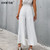 White Wide-leg Women's Pants High Waist Solid Pant For Women Summer Autumn Female Vintage Casual Fashion Trousers