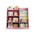 Pink Wooden Toy Storage Organizer Cabinet Kids Bookshelf Children Bookcase Toddler Baby Sling Book Rack Adjustable Shelf for Playroom Bedroom Nursery Hallway School Kindergarten Living Room