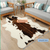 1pc Durable Faux Cowhide Rug - Washable, Low-Pile, Perfect for Bedroom and Living Room Decor - Western Style Animal Print Carpet for Home and Room Decor