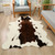 1pc Durable Faux Cowhide Rug - Washable, Low-Pile, Perfect for Bedroom and Living Room Decor - Western Style Animal Print Carpet for Home and Room Decor
