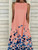 Floral Print Crew Neck Dress; Elegant Loose Summer Trapeze Long Dresses; Women's Clothing