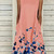 Floral Print Crew Neck Dress; Elegant Loose Summer Trapeze Long Dresses; Women's Clothing