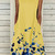Floral Print Crew Neck Dress; Elegant Loose Summer Trapeze Long Dresses; Women's Clothing