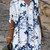 Plus Size Casual Dress; Women's Plus Floral Print Short Sleeve Notched Neck Midi Dress