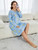 Plus Size Cow Print Long Sleeve Round Neck Nightdress; Women's Plus Slight Stretch Cute Loungewear