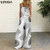 Summer Plaid Women Jumpsuits Sling High Waist Wide Leg Female Overalls Girls Streetwear Casual Loose Lady Jumpsuit Buttons