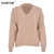 Solid V-neck Women's Sweater Drop Shoulder Long Sleeve knitting Sweaters Woman Loose Fashion Pullover