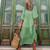 Puff-Sleeve Vintage Elegant Fashion Casual Holiday Dress