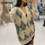 Oversized Argyle Cardigan Women Sweater Loose V-Neck Knitted Long Sleeve Y2K Sweaters Female Autumn Vintage Lady Basic Top
