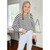Fall Winter Women's Oversized Long Sleeve Striped Sweater Casual Crewneck Side Split Pullover Knit Tops