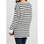Fall Winter Women's Oversized Long Sleeve Striped Sweater Casual Crewneck Side Split Pullover Knit Tops