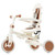 7 in 1 Baby Tricycle, Foldable Toddler Tricycle with Removable and Adjustable Parent Handle, Toddler Push Bike with Removable Pedal, Canopy, and Guardrail, Tricycle for 12-72 Months, ivory and brown