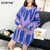 Tie-dye O-neck Women's Sweater Drop Shoulder Long Sleeve knitting Sweaters 