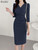 Chic V-Neck Women's Dress - Stylish Knee-Length Bodycon for Work and Casual Wear