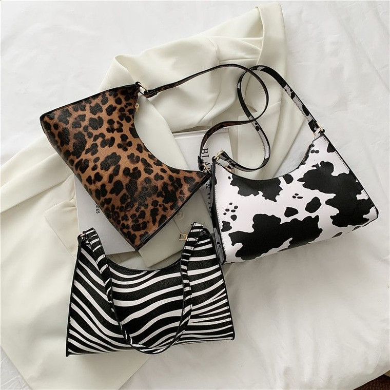 Shoulder Bags for Women Fashion Zebra Print Women Luxury Handbag PU Leather Simple Underarm Shoulder Bags Totes Purse Pouch