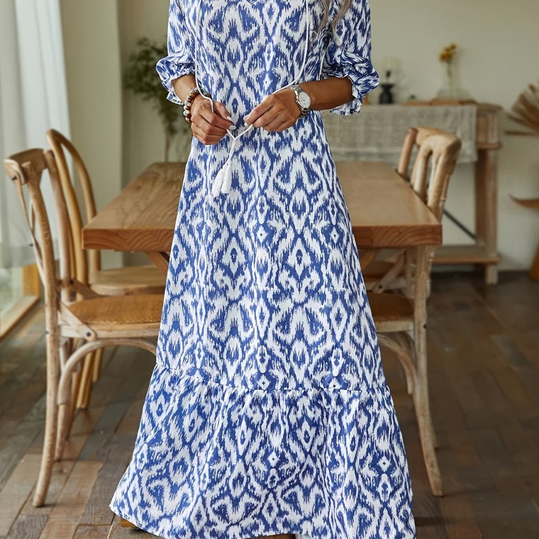 V Neck Long Sleeve Dress; Casual Every Day Dress For Summer & Spring; Women's Clothing V Neck Long Sleeve Dress; Casual Every Day Dress For Summer & Spring; Women's Clothing