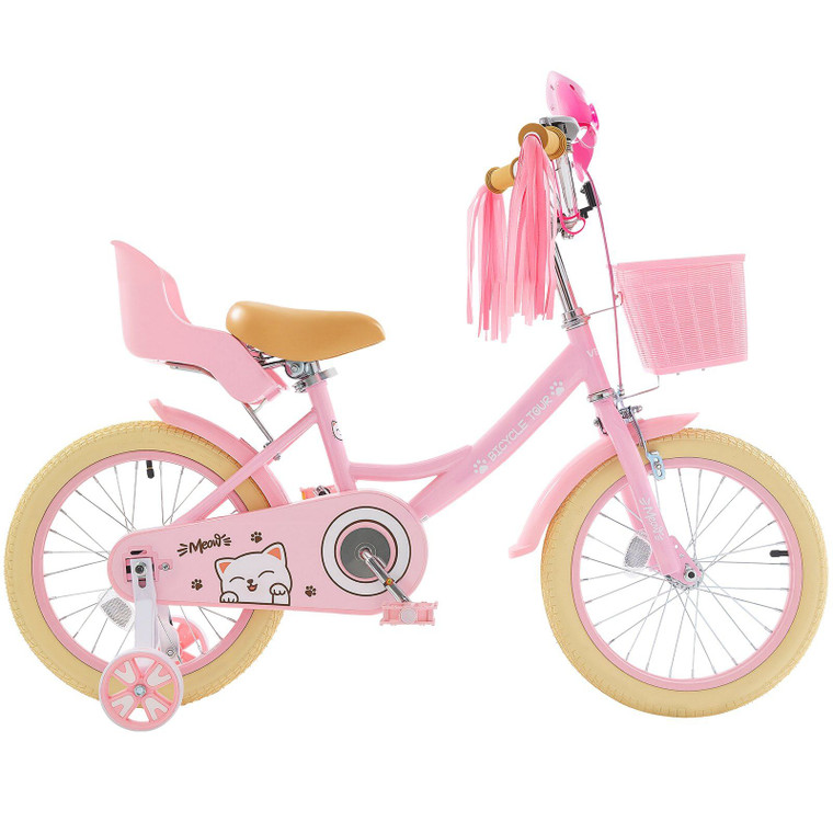 VEVOR Kids Bike 16 Inches Princess Style Children Bicycle for Girls Aged 4-8