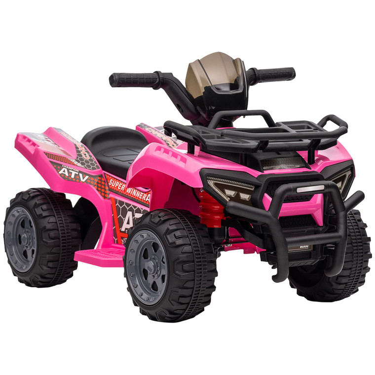 Aosom Kids Ride On Motorcycle 6V Battery Powered with Real Working Headlights for Toddlers 18-36 Months Pink