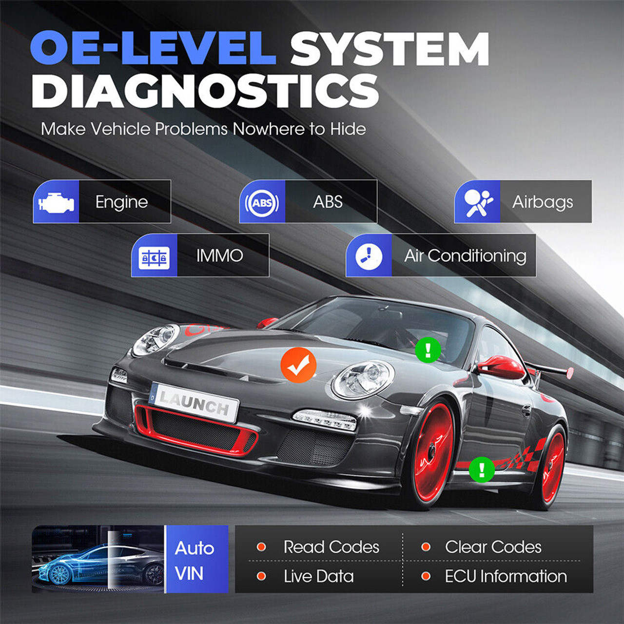 Bi-directional Test OBD2 Bluetooth Automotive Diagnostic Tablet Scanner  Tool - Performance Chip Tuning