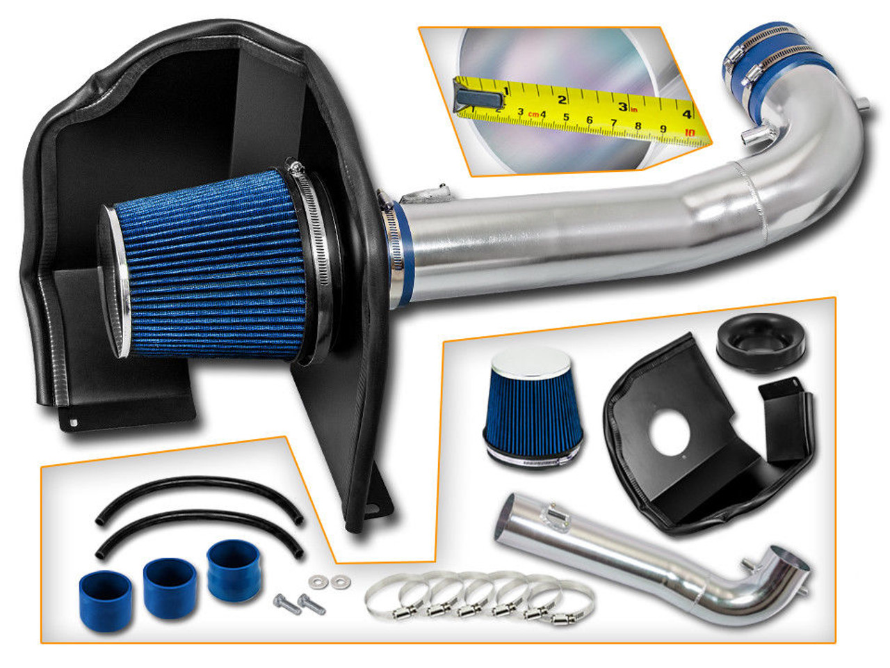 Cold Air Intake Kit for GMC Sierra 1500 (2014-2019) with 5.3L / 6.2L V8 Engine Blue Best Cold Air Intake For Gmc Sierra 1500