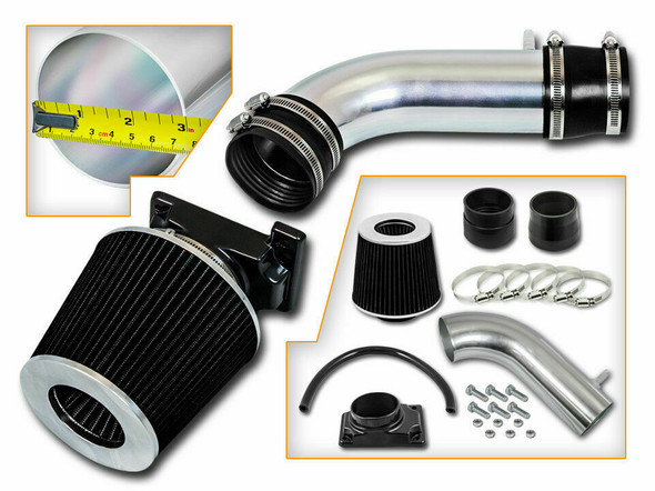 Ram Air Intake For Mitsubishi Montero Base Sport (1992-2003) with 3.0L V6 Engine Black 