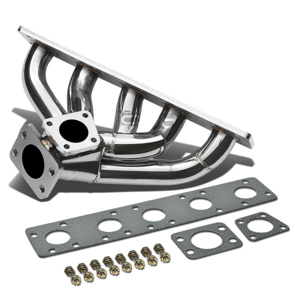 Header Exhaust Manifold Stainless Chrome for Audi S4/200 Quatro (1989-1997) with 2.2L L5 Turbo Engine