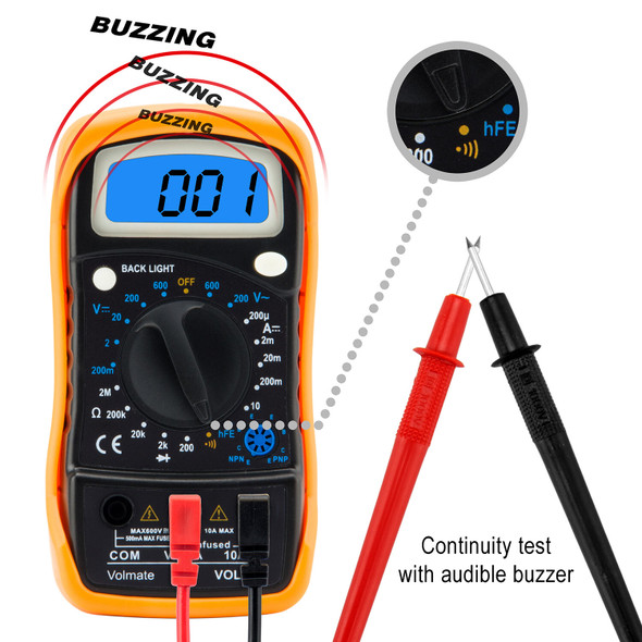 Digital Voltmeter Ammeter Ohmmeter Multimeter Volt AC DC Tester Meter