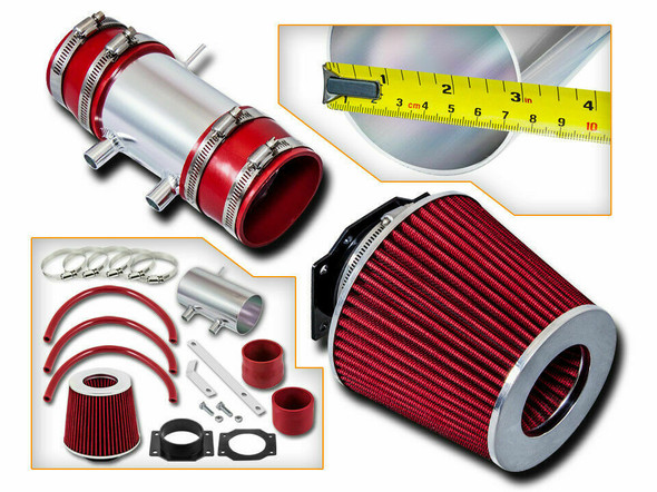 Cold Air Intake for Nissan Frontier (1999-2004) 3.3L V6 Naturally Aspirated & Supercharged Engines Red