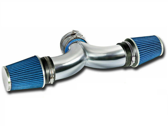 Dual Twin Air Intake Kit For Chevy Corvette (1997-2000) C5 with 5.7L V8 Engine Blue 