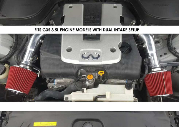 Dual Ram Air Intake Kit for Infinity G35 (2007-2008) with 3.5L V6 Engine