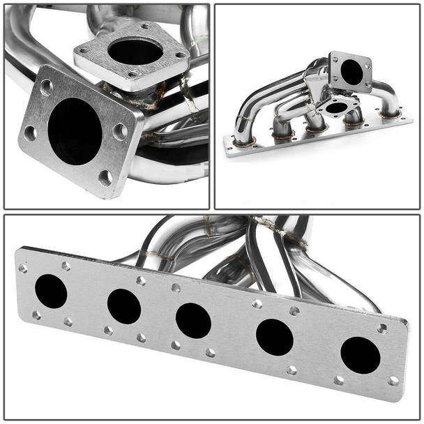 Header Exhaust Manifold Stainless Chrome for Audi S4/200 Quatro (1989-1997) with 2.2L L5 Turbo Engine