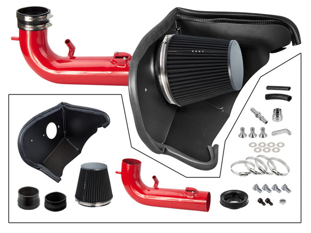 Cold Air Intake ARES-GK for Chevy Camaro (2016-2021) 3.6L V6 Engine Red Polish