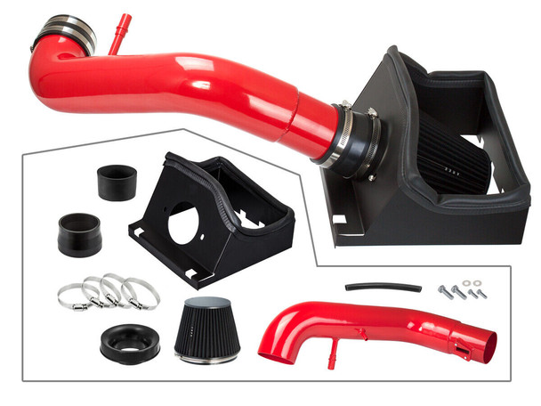 Cold Air Intake Kit with Heat Shield For Ford F150 (2011-2014) with 5.0L V8 Engine Red