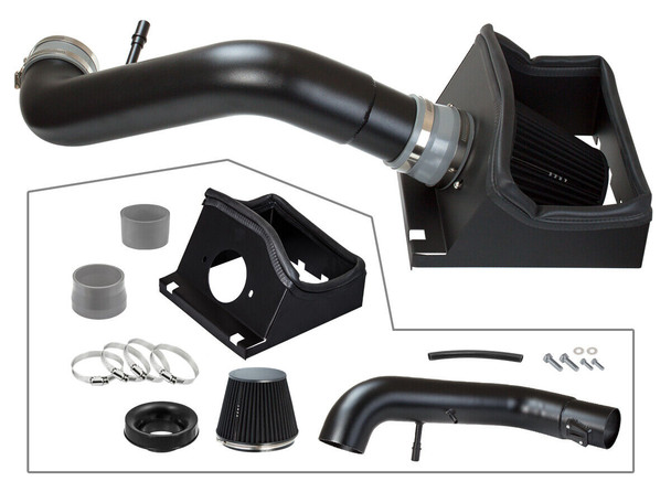 Cold Air Intake Kit with Heat Shield For Ford F150 (2011-2014) with 5.0L V8 Engine  Black