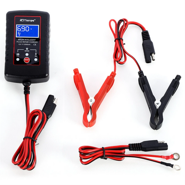 6V 12V Automatic 2.0 Amp Battery Charger for Car Motorcycle Car ATV  