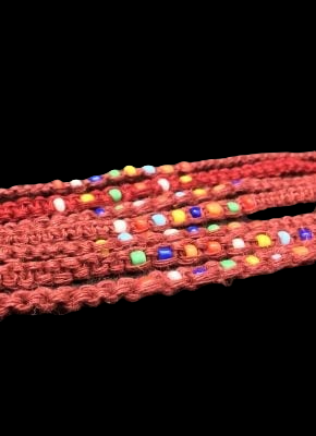 RED HEMP BEAD BRACELETS HB02