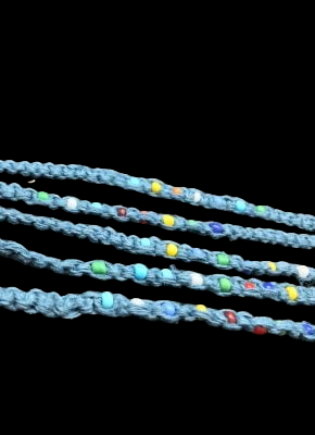 BABY BLUE HEMP BEAD BRACELETS HB04