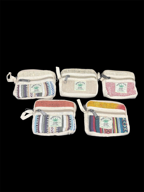 WHITE AND STRIPES HEMP POUCH PB68