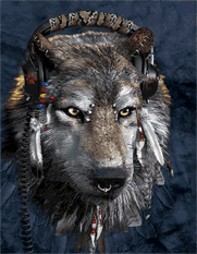FEATHERED WOLF 3D PAINTING WF001