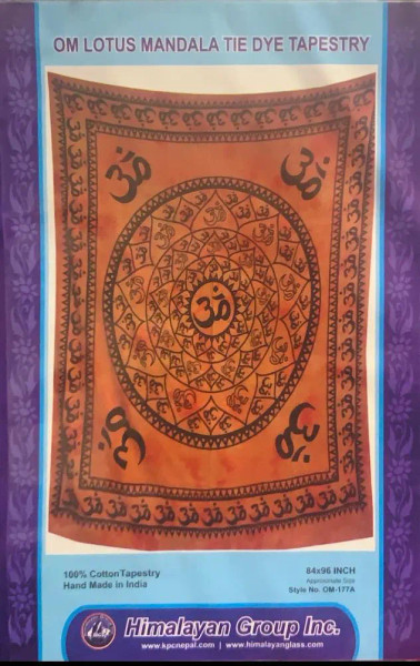 OM LOTUS MANDALA LARGE TAPESTRY TP185