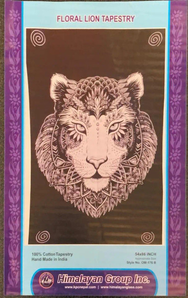 FLORAL LION LARGE TAPESTRY TP187