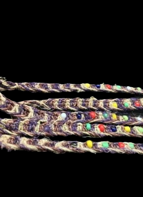 LAVENDER TONE HEMP BEAD BRACELETS HB07