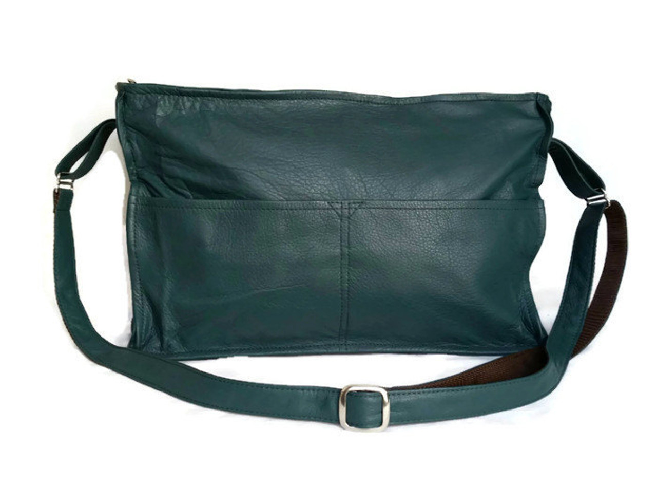 Green Leather Bag, Fashion Crossbody Shoulder Bag, Carmen - Fgalaze ...