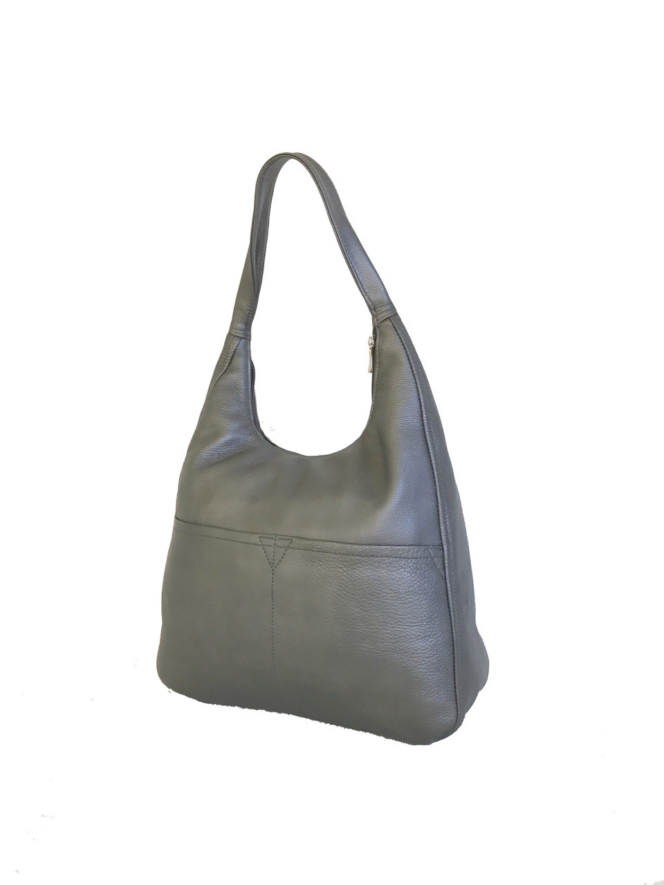 Women Leather Bags, Metallic Gray Leather Hobo Purse, Coco - Fgalaze ...