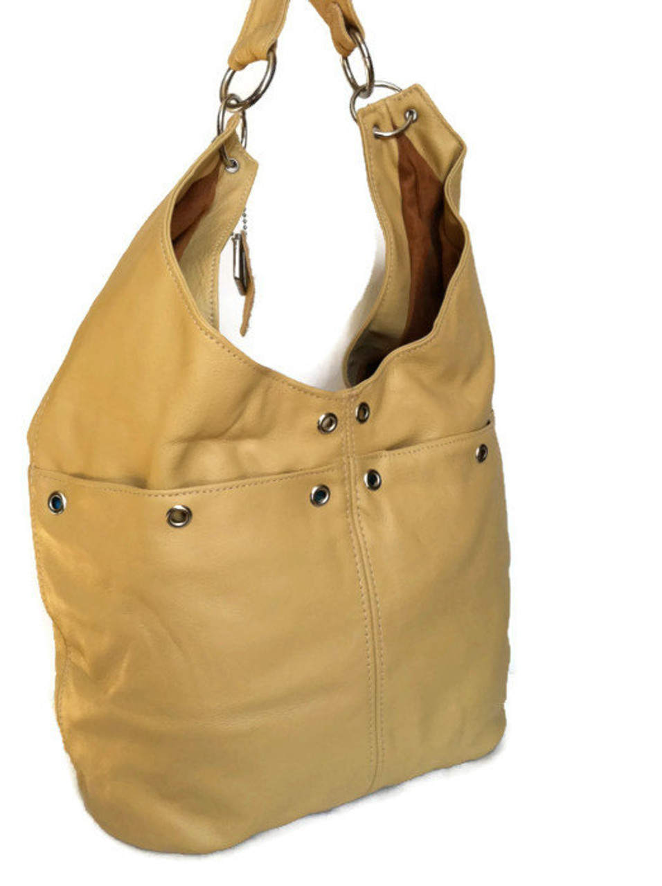 cream leather hobo bag