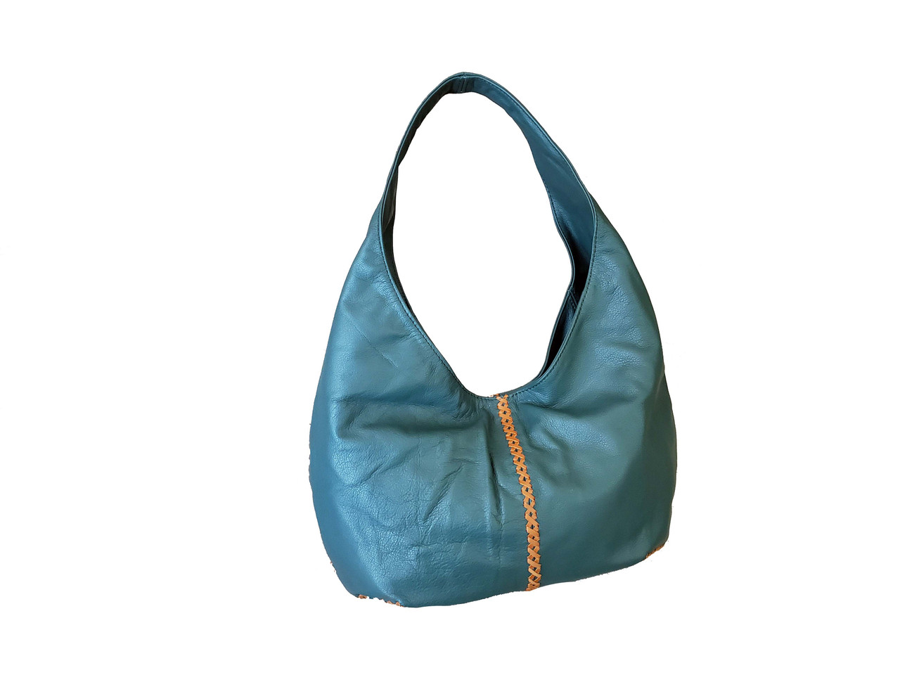 Green Leather Hobo Bag - Slouchy Leather Purse For Women