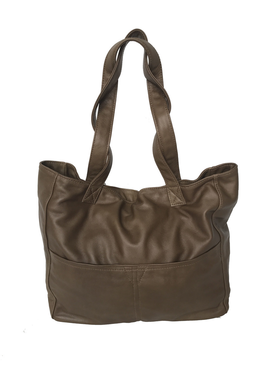 Women Genuine Leather Big Brown Tote Bag