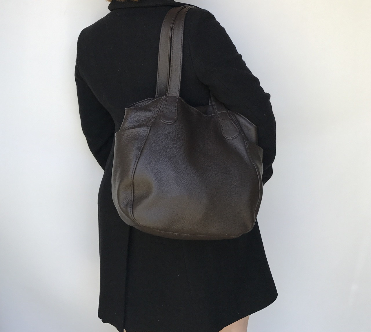 Brown Leather Bag, Fashion Shoulder Handbag, Casual Everyday Purse ...